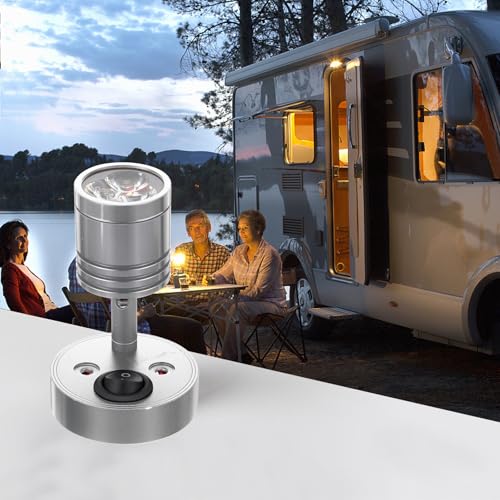 Foco de LED para RV de 3W aplique plateado con ángulo ajustable 5