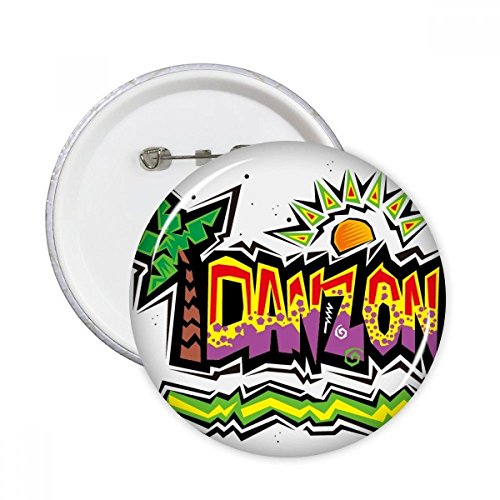 Badge button Mexique broches rondes Rose Danzon vêtement décoration