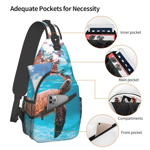 Sea Turtle Crossbody Bag Turtle Shoulder Bag Backpack Beach Sling Bag Chest Casual Daypack for Outdoor4
