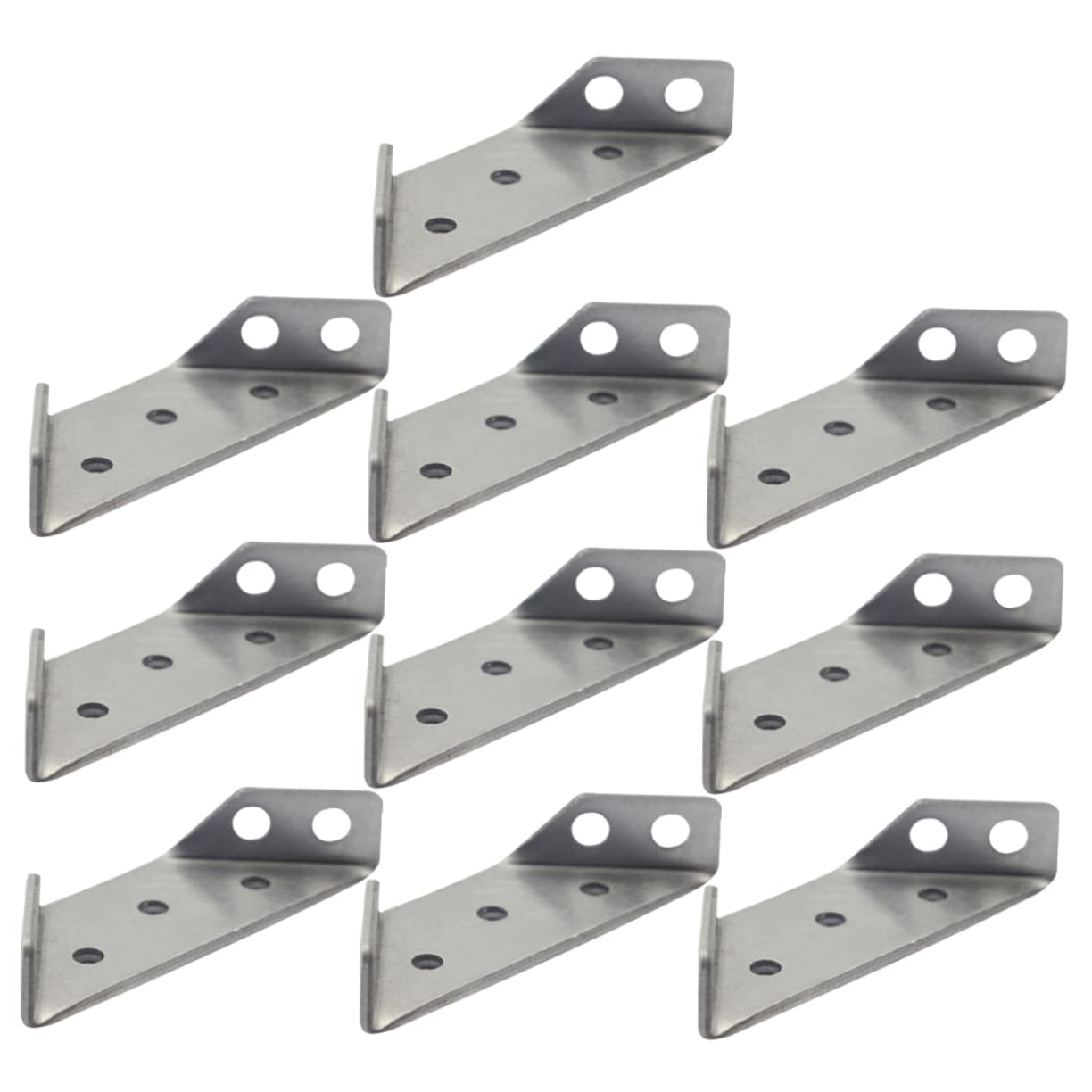 FUNOMOCYA 10pcs Corner Code Shelf Support Brace Shelves Brackets Corner Bracket Corner Brace Bracket Joint Fastener Brackets for Shelves Furniture Corner Connector Silver Stainless Steel