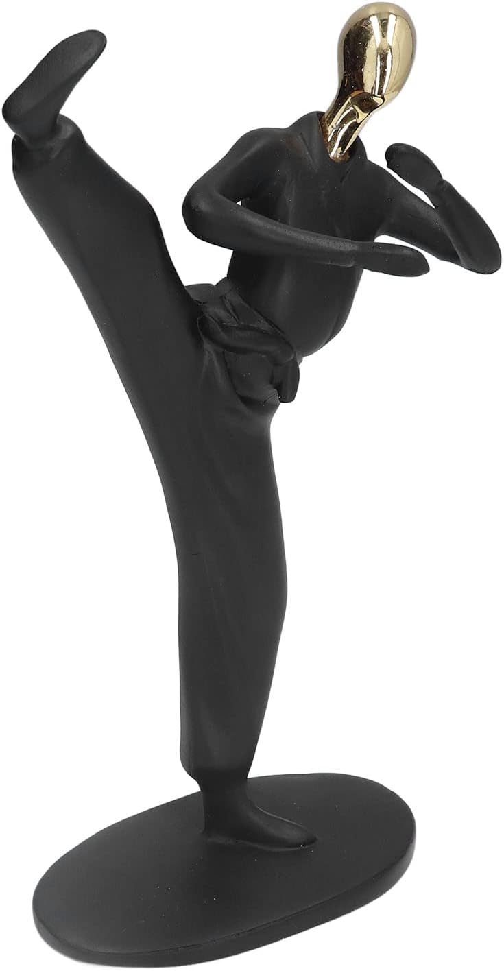 Sports Man Figure, Beautiful Fashion Safe Resin Kung Fu Player Design Modern Minimalist Style Handicrafts Resin Sculpture for Home, Book Shelf, Fireplace Decoration, Birthday Gift