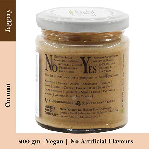 Image of Butters & More Vegan Coconut Butter With Natural Vanilla Extract & Palm Jaggery (200G). No Artificial Flavours.