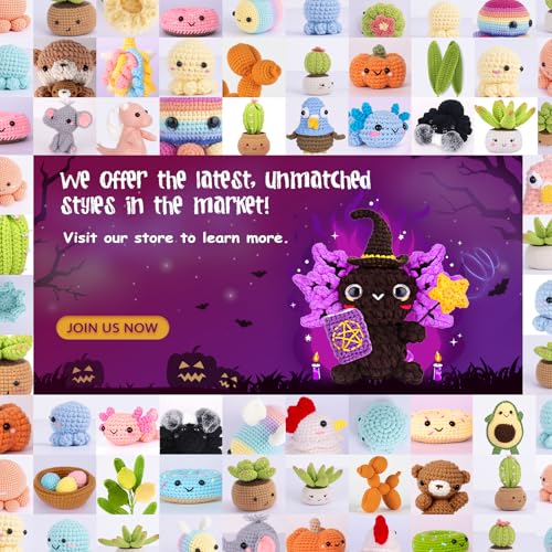 Image of Crochetta Crochet Kit for Beginners, Crochet Starter Kit w Step-by-Step Video Tutorials, Beginner Crochet Kit for Adults Kids Women Men Complete Kit Included (Axolotl Wizard)