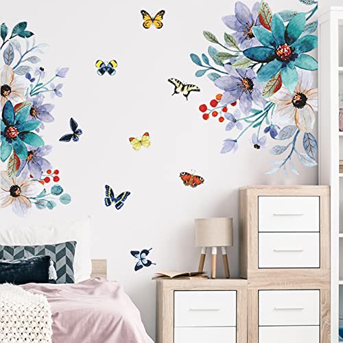 Vinilo Decorativo Floral Adhesivo para Pared 60x35 cm miniatura 4