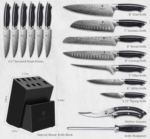 16 Pieces Knife Set, Knife Block Set in Powder Steel, Ultra Sharp - Image 3