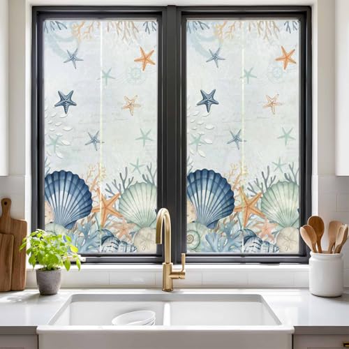 Vinilo adhesivo para ventanas 17.7"x39.3" azul miniatura 2