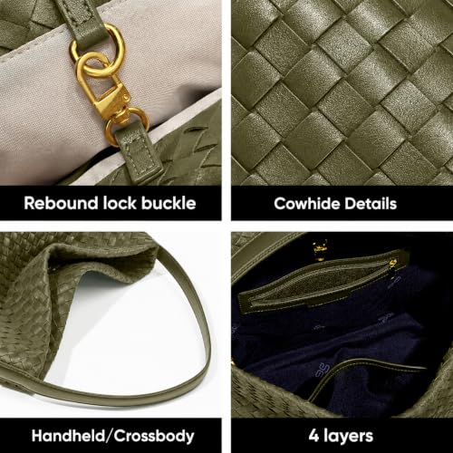 Image of Women's Braided Suede Tote Bag Stylish Suede Hobo Shoulder Bag with Woven Details for Work Travel