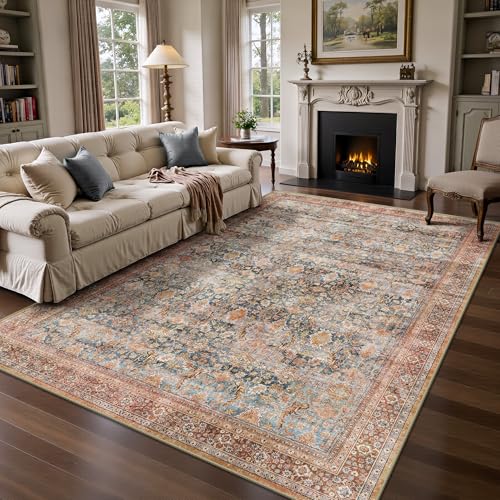 Yarooge 6x9 Area Rugs - Washable Vintage Retro Living Room