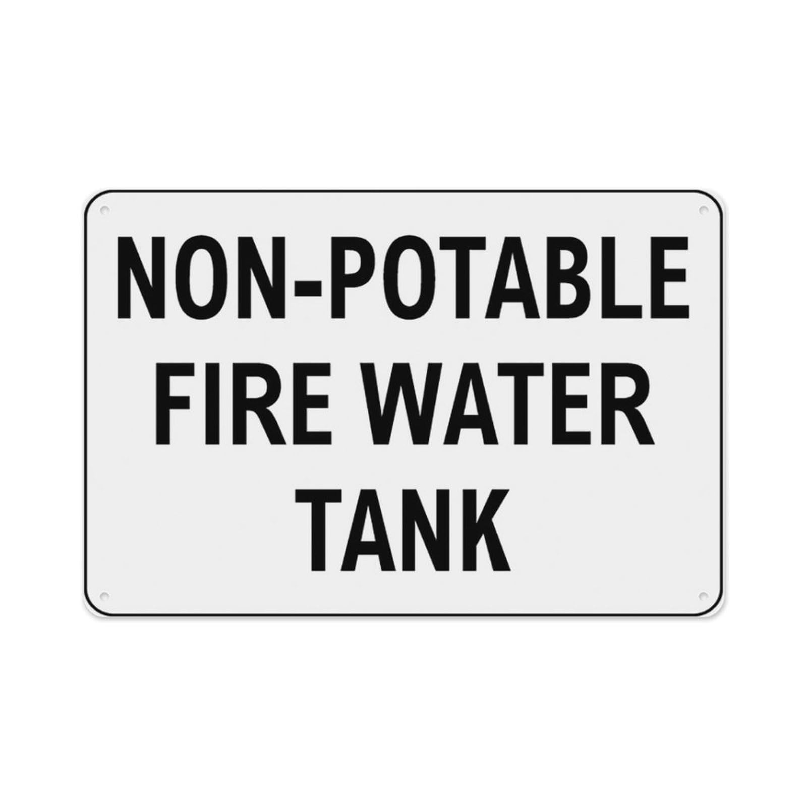 peiyeety Non-Potable Fire Water Tank Sign Aluminum Tin Warning Signs For Home Outdoor Garden 12X16 Inches