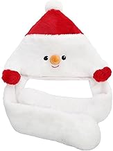 Tuzsocr Bonnets de Père Noël, Bonnets de Père Noël en peluche, Bonnets de Père Noël avec oreilles mobiles, Bonnets de Noël pour adultes et enfants