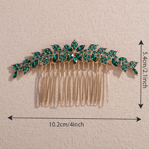 Peine vintage con flores y cristales para bodas miniatura 4
