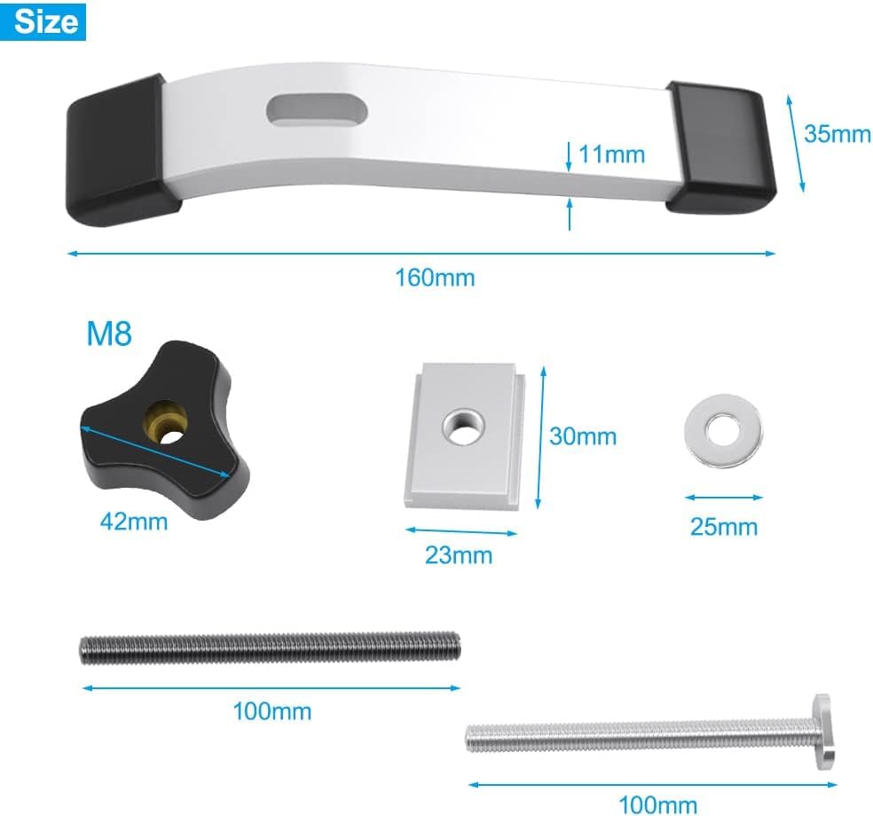 Morsetti Per Binario A T In Lega Alluminio - Fissaggio Rapido Per Lavorazione Legno E Metall - Foto 7