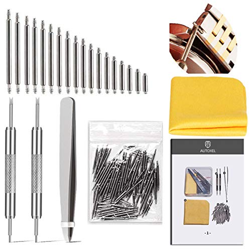 AUTOXEL Watch Spring Bar Tool Set for Watch Wrist Bands Strap Removal Repair Kit,108PCS Watch Band Pins