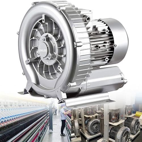 High-Pressure Vortex Ring Blower 50Hz, 120W-1100W, Single Phase - Perfect for Sewage Aeration, Aquarium, Fish Pond, Efficient Regenerative Blower for Optimal Oxygenation