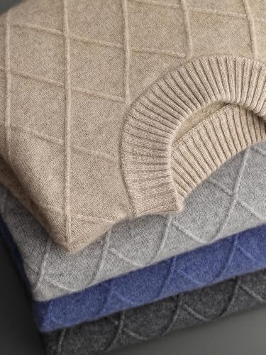 Men's Crew Neck Solid Cashmere Sweater Solid Color Casual Warm Business Knitted Pullover3