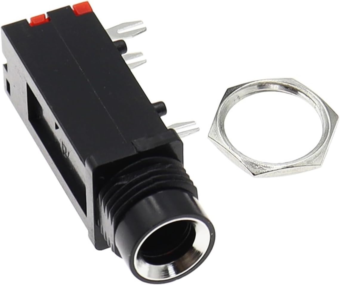 PJ-309 6.35mm Audio Jack 3Pin Stereo Audio Socket Microphone Welding Line PJ309 10Pcs(100PCS No Nut)