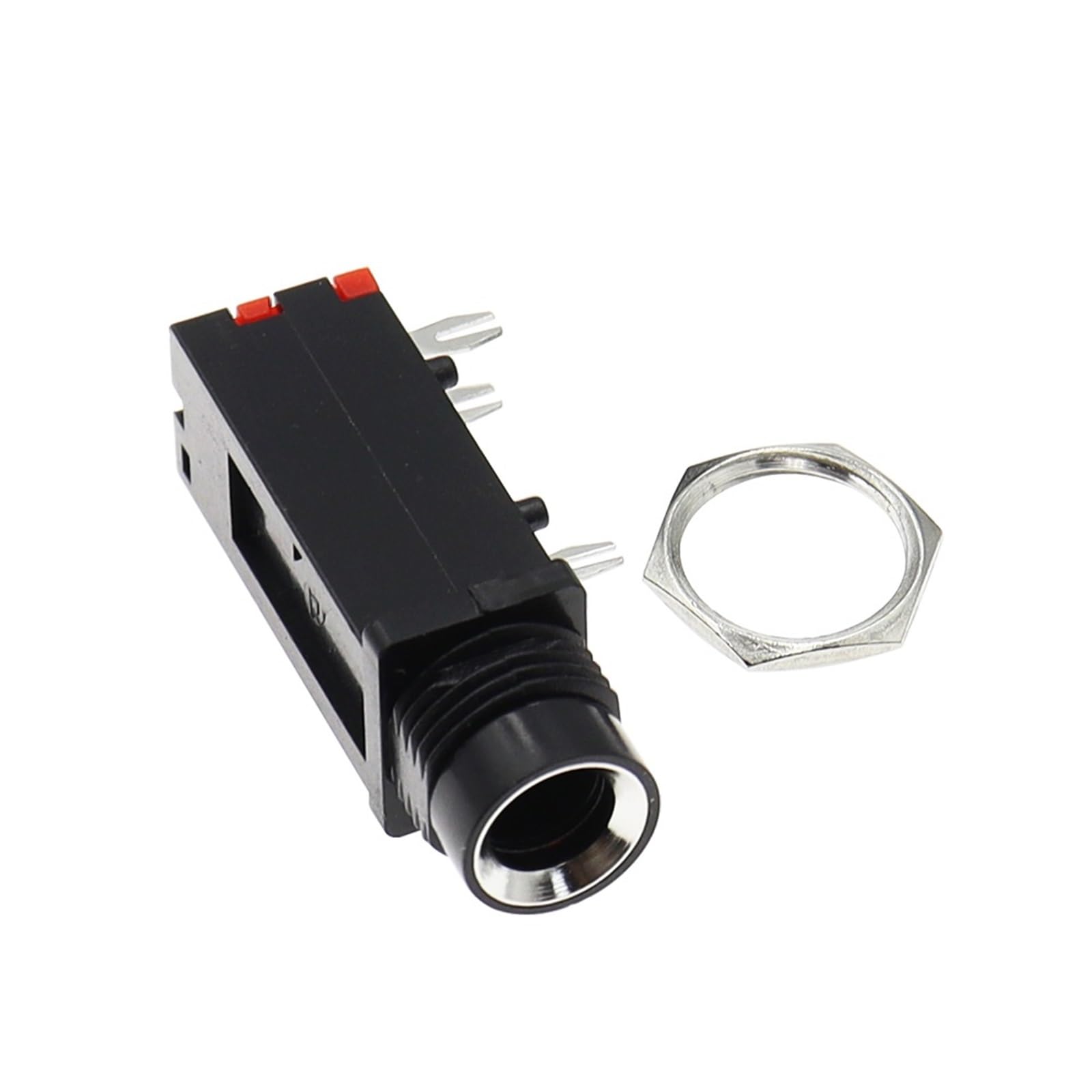 Conector de Audio PJ-309 de 6,35 mm y 3 Pines con 100 Tuercas Plateadas 8