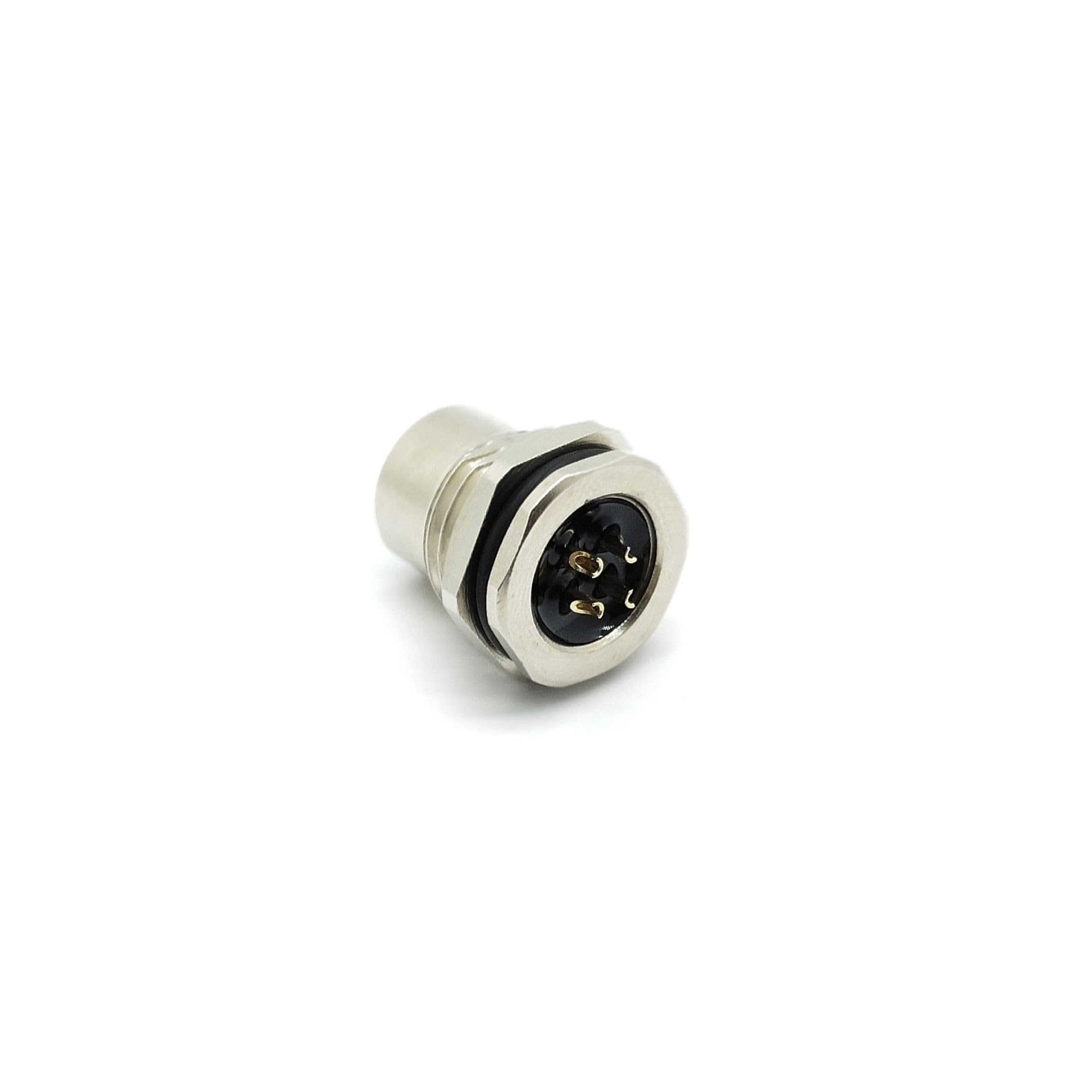 Elecbee M12 Anschluss Frontmontage 4 Pin A Code Buchse Buchse Plattenmontage Löten