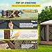VEVOR 12 * 12ft 6 Sided Pop-up Canopy Shelter Tent with Mesh Windows, Portable Carry Bag, Stakes, Large Shade Tents for Outdoor Camping, Lawn and Backyard, Brown/Beige