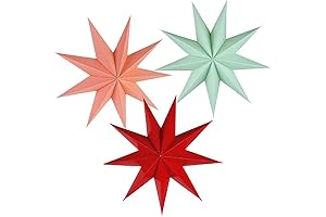 Kiddale Moravian Star Ornament, 3 Pack 12" Paper Stars for Weddings Xmas Holiday