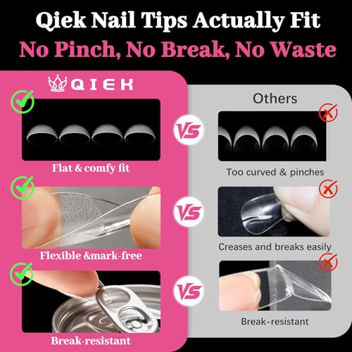 Image of 450 Pcs Medium Almond Coffin Square Nail Tips 3 Styles