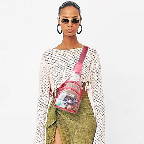 Image of LATMAP Clear Bag for Stadium Events 12x6x12 Clear Purse with 3-Zipper Pockets Crossbody Handbag Tote for Concerts Sports