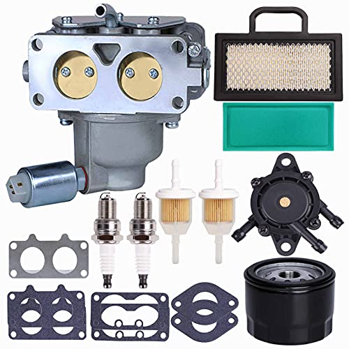 DUCTAIL 791230 Carburetor Compatible with 407777 20-25 HP V-Twin Engine 699709 499804 Carburetor Kit for John Deere MIA10632 LA150 LA145 LA130 L120 with Lawn Mower Air Filter