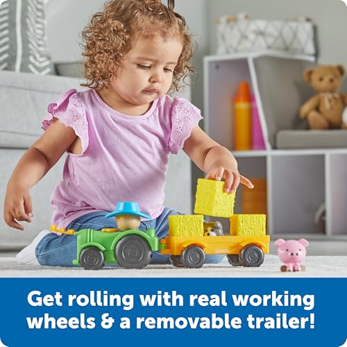 Image of Learning Resources Peeksville Haul & Seek Tractor - Farm Animal Toys, Play Figure Playsets, Barnyard Toys, Toddler Farm Playset, Farmer Toy, Animal Toy Sets, Gifts for Boys and Girls