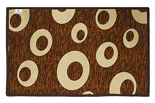 Image of Kuber Industries Oval Design Soft, Lightweigth, Washable, Non Slip Doormat Entrance Rug Dirt Trapper Mat Shoes Scraper for Entry, Patio, Porch (Green)