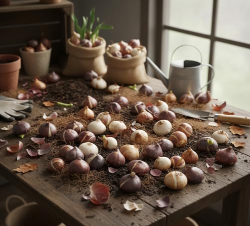 Generico Bulbi di Tulipano Misti, Verde e Bianco, 50 Pezzi, Fiori Primaverili