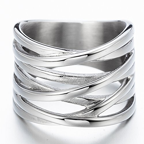 Jude Jewelers Stainless Steel Knotted Braided Wave Wrap Ring Promise Statement Anniversary Wedding Cocktail Party2