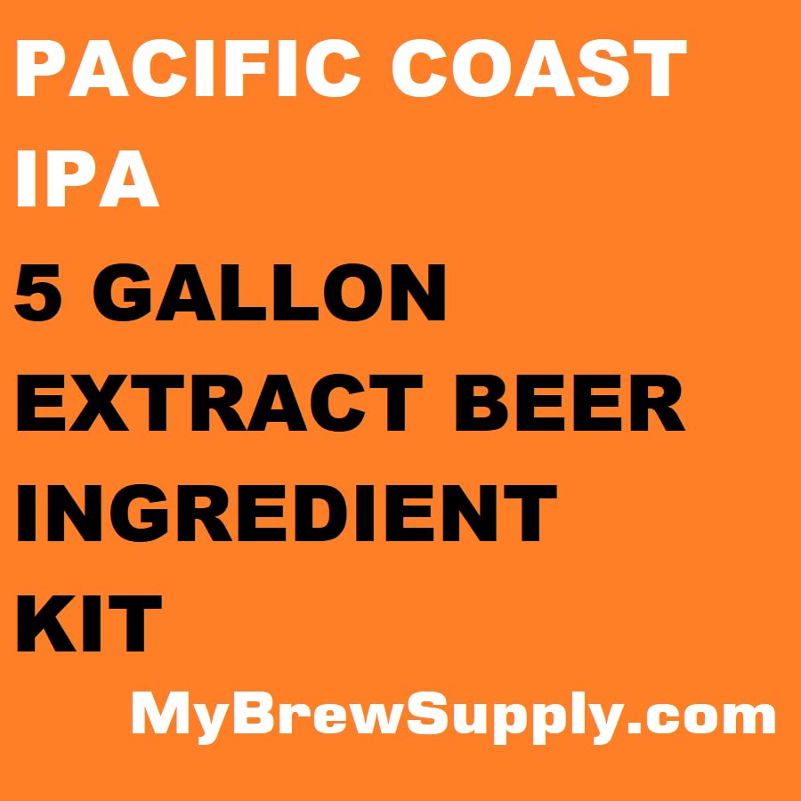 Pacific Coast IPA Homebrew Kit de ingredientes de extracto de cerveza de 5 galones - My Brew Supply