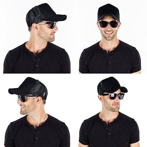 Image of Funky Junque Foam Trucker Hat, Trucker Hats for Women & Men - Blank Adjustable Snapback Mesh Back Baseball Cap