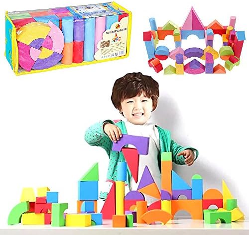 Amazon 子供教育おもちゃ ソフトeva 発泡体 積み木 建物のレンガ ブロック カラフルなおもちゃセット 積み木 おもちゃ