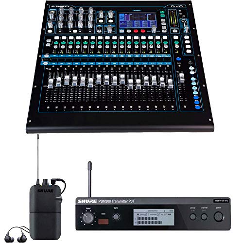 Allen & Heath QU-16 Live and Studio Rackmount Digital Mixer Bundle with Wireless Personal Monitor System