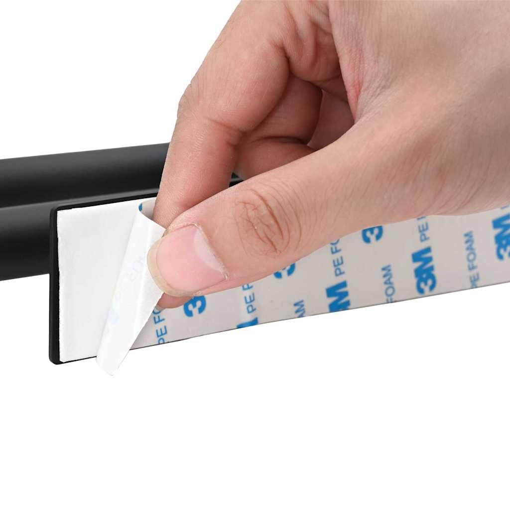 Toallero negro de acero inoxidable cepillado 40 x 9 x 4 cm montado en la pared autoadhesivo sin necesidad de taladrar toallero para baño, ducha, cocina, almacenamiento práctico y secado rápido