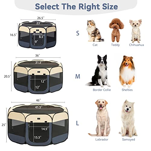 A4Pet Portable Dog Playpen For Small Dogs, 27" Foldable Small Pet Playpen For Puppy/Cat/Rabbit/Chick, Indoor Cat Playpen With Waterproof Bottom & Removable Zipper #TOP4