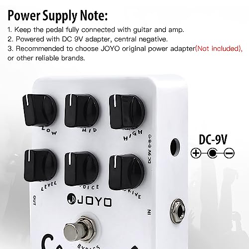 Image of JOYO American High-Gain Amp Simulator & Preamp Guitar Pedal, 6-Knob Control with Built-in Cab Sim for Electric Guitar, Bypass (California Sound JF-15)