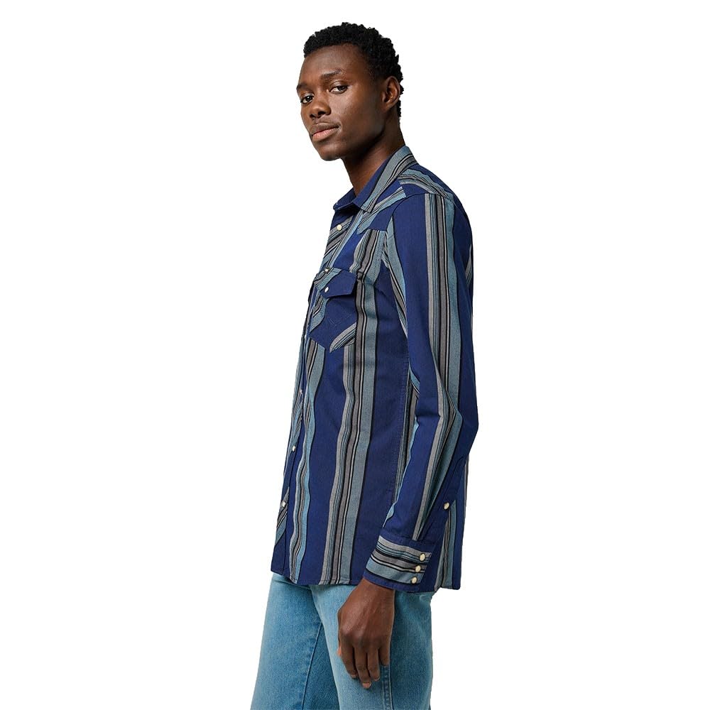 Wrangler - Camisa Hombre - Corte Regular - Western Indigo Shirt - Azul Marrón