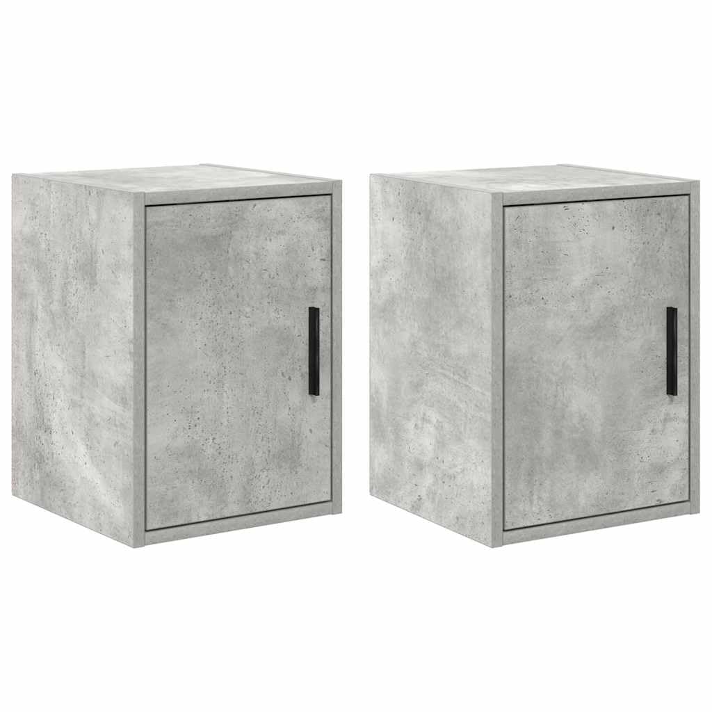 Armoires murales de Garage 2 pcs Gris béton Bois d'ingénierie,Entreprise & Industrie,Stockage Industriel,Armoires industrielles,12.4 kg-860614