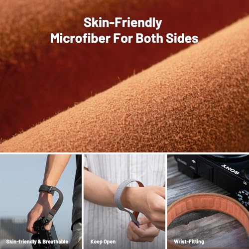 Image of PGYTECH Camera Wrist Strap Air for Photographers Adjustable Quick Release Camera Hand Strap for Sony /Nikon /Canon /DSLR /SLR /Gopro Cameras, Oak Ash