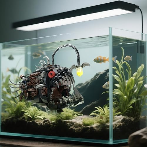 Image of Ideas Mechanical Lantern Fish Building Blocks Set Compatible with Lego Collectible for Ocean Lovers, Perfect as an Office or Home decor for Adults. STEM Construction Gift for Boys Aged 8-16 1038PCS