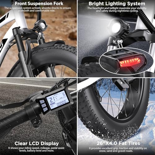 Electric Bike for Adults, 1000W Peak Ebike, 25MPH 60Miles