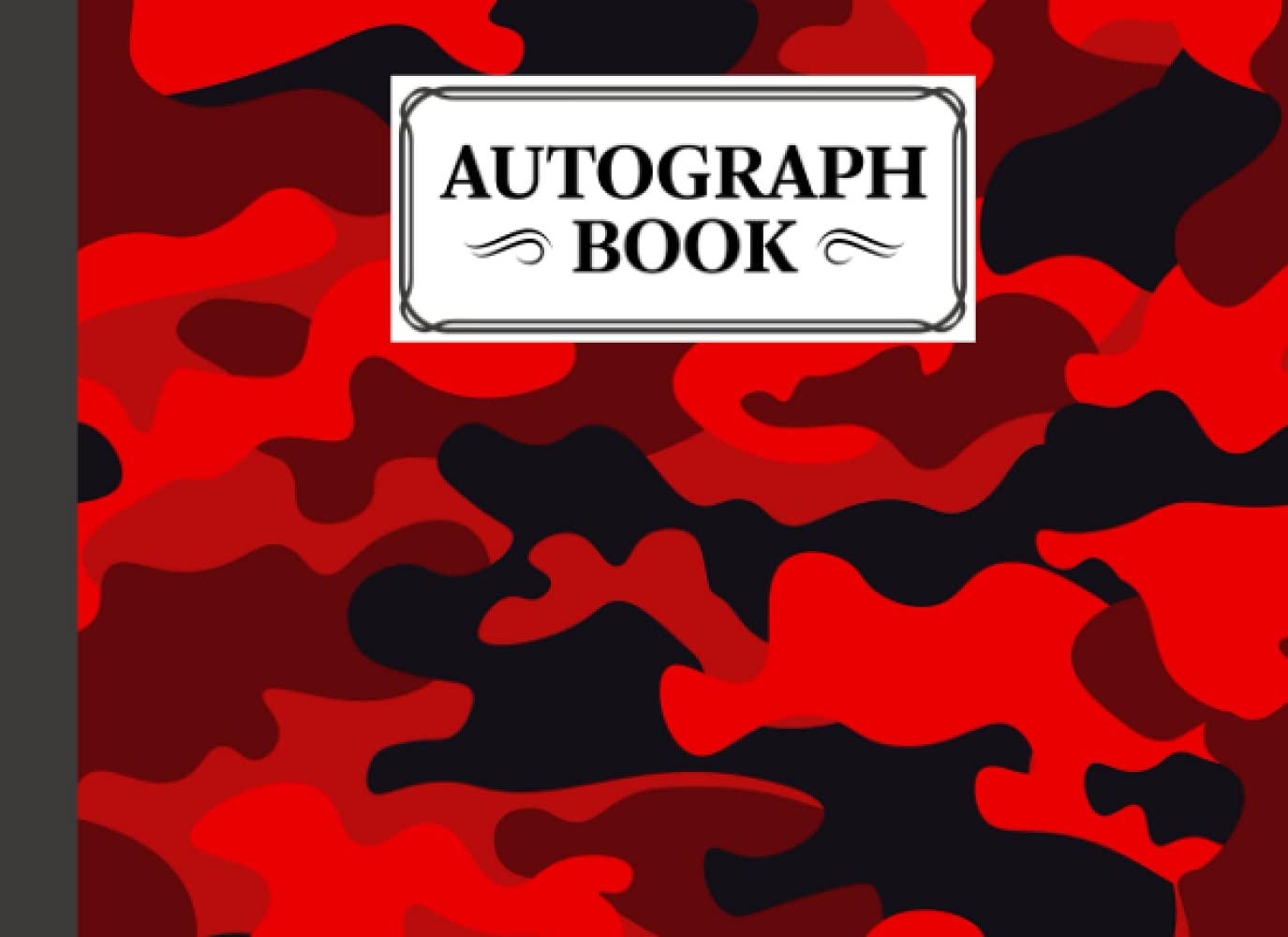 Autograph Book: Camouflage Red Cover | Memory Book, Signature Celebrity Memorabilia Album Gift, Size 8.25" x 6" By Benedikt Seitz