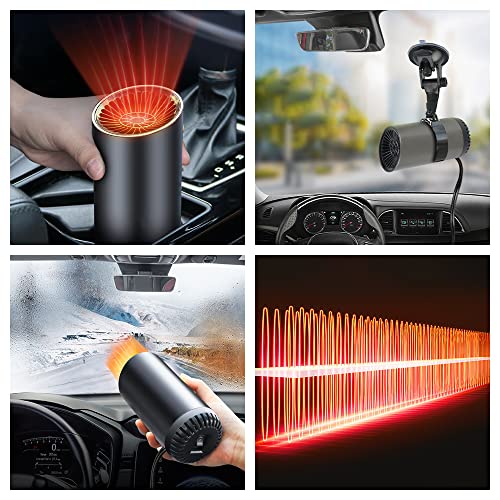 X-Go Portable Car Heater, 150W 12V 2 In 1 Auto Windshield Defogger And Defroster Fast Heating Fan Heater Plug In Automobile Windscreen Fan With Suction Holder For Easy Snow Removal #TOP4