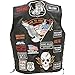Diamond Plate Rock Design Genuine Buffalo Leather Biker Vest With 42 Patches- L