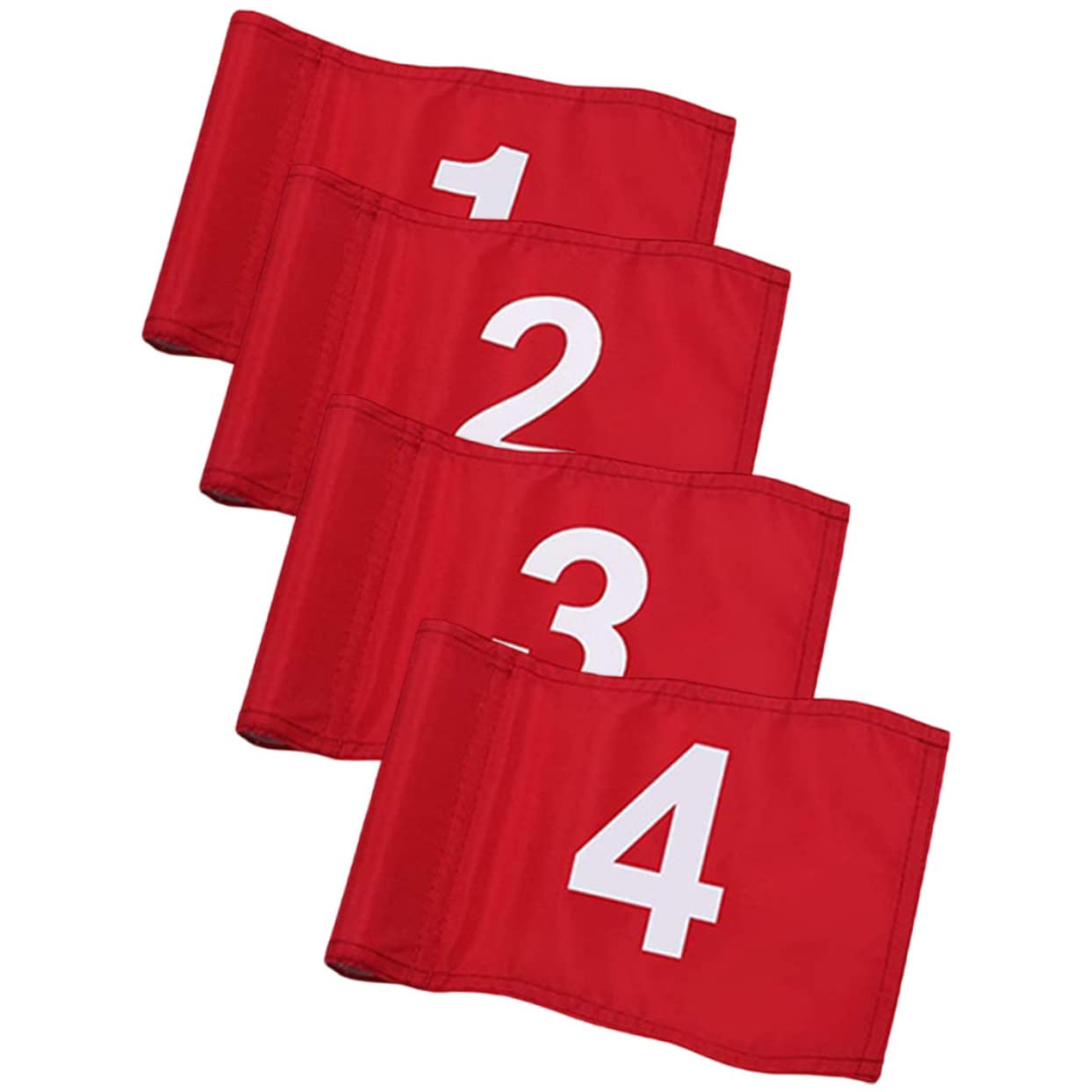 TOGEVAL 4pcs Golf Hole Flags Practical Golfing Flags Numbered for Training and Improving Pace