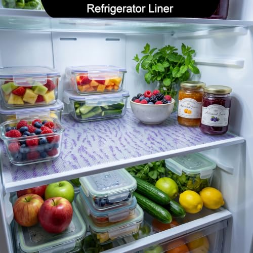 Image of Porslin Premium Non-Adhesive Kitchen Shelf Drawer Liner (45cm x 5m) Waterproof, Non-Slip, Washable, BPA-Free PEVA Mat Roll for Cabinets, Fridge, Wardrobe, Cupboards & Dressers (Modern Pattern) SL11