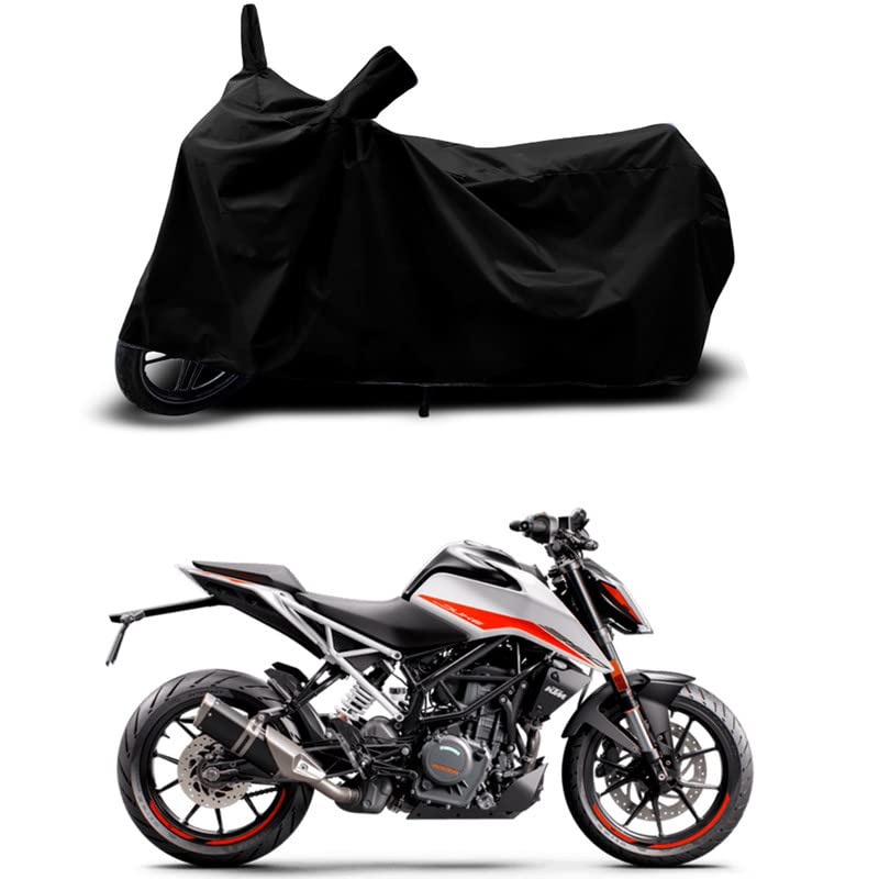 Image of 100% Scratchproof /UV-Rays /Heat Protection /Birds Dropping /Water Resistant /Dust Proof /Waterproof /Full Bike Scooty Two Wheeler Body Cover Compatible for 390 Duke BS6 All Varients[Black]