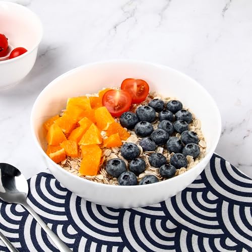 Cyufu Soup Bowls Set Of 6, Tempered Glass White Cereal Bowls thumb #4